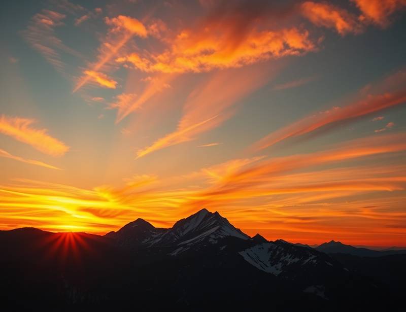 Stunning mountain landscape at sunset.
